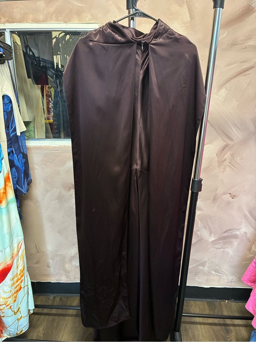 Reiss Elegant Satin Evening Gown in Deep Plum size 4 MSRP $600 - Picture 4 of 5
